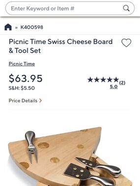 Swiss Cheese Board & Tool Set - Natural Wood